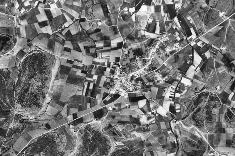 Ortofoto de 1956-1957 del núcleo de Maçanet de la Selva