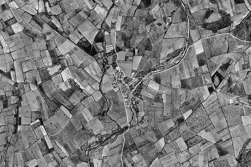 Ortofoto de 1956-1957 del núcleo de Mollet de Peralada