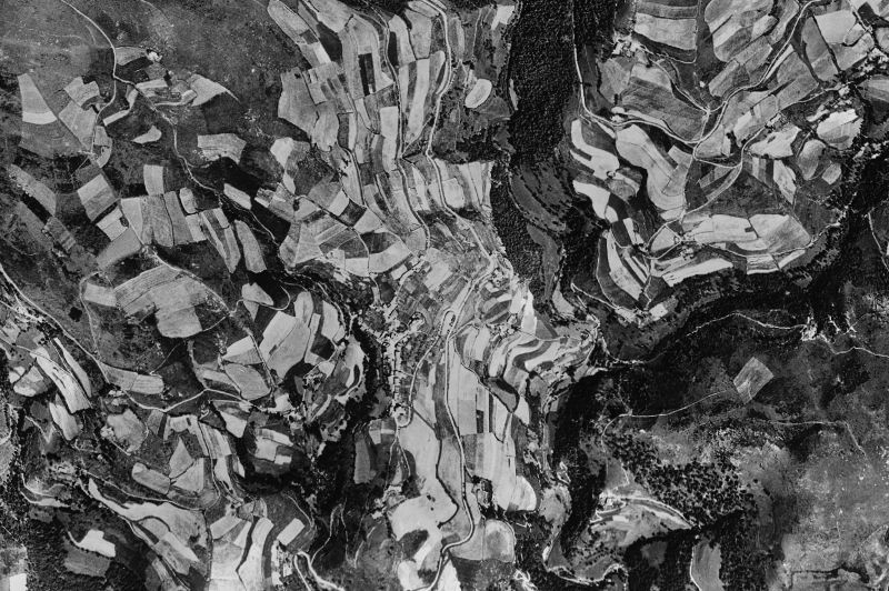 Ortofoto de 1956-1957 del núcleo de Molló