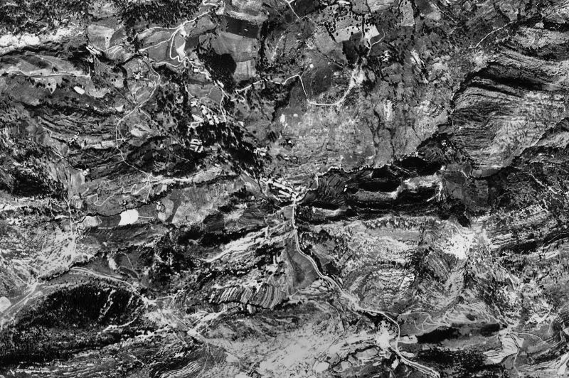 Ortofoto de 1956-1957 del núcleo de Ogassa
