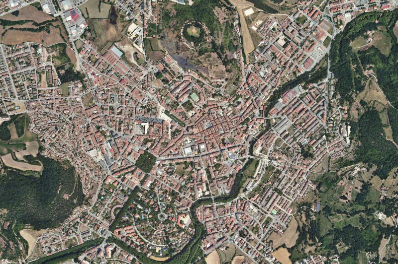 Ortofoto actual del núcleo de Olot
