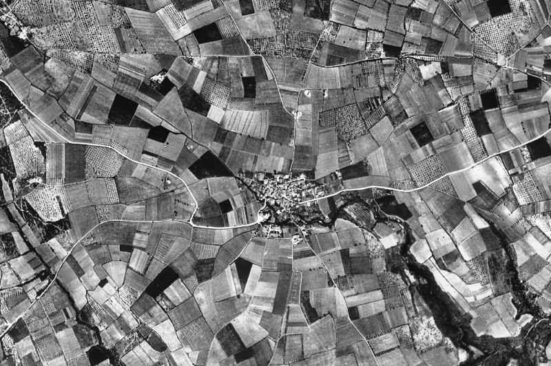 Ortofoto de 1956-1957 del núcleo de Ordis