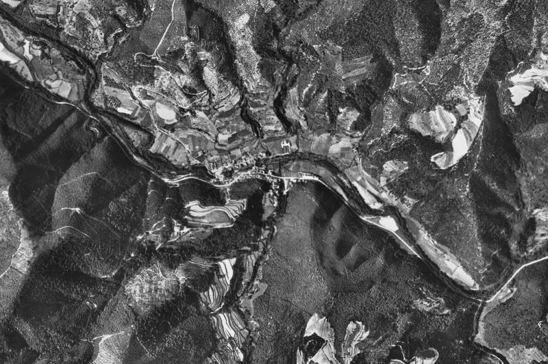 Ortofoto de 1956-1957 del núcleo de Osor
