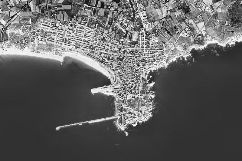 Ortofoto de 1956-1957 del núcleo de Palamós