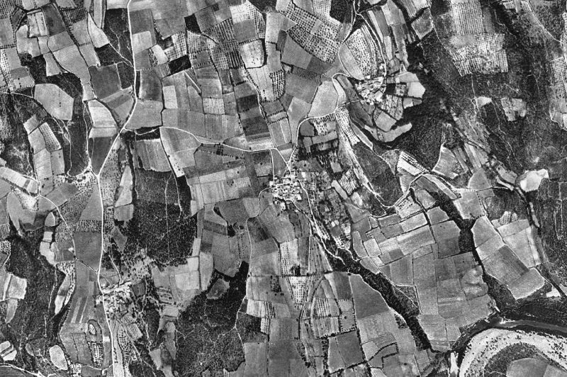 Ortofoto de 1956-1957 del núcleo de Palau de Santa Eulàlia