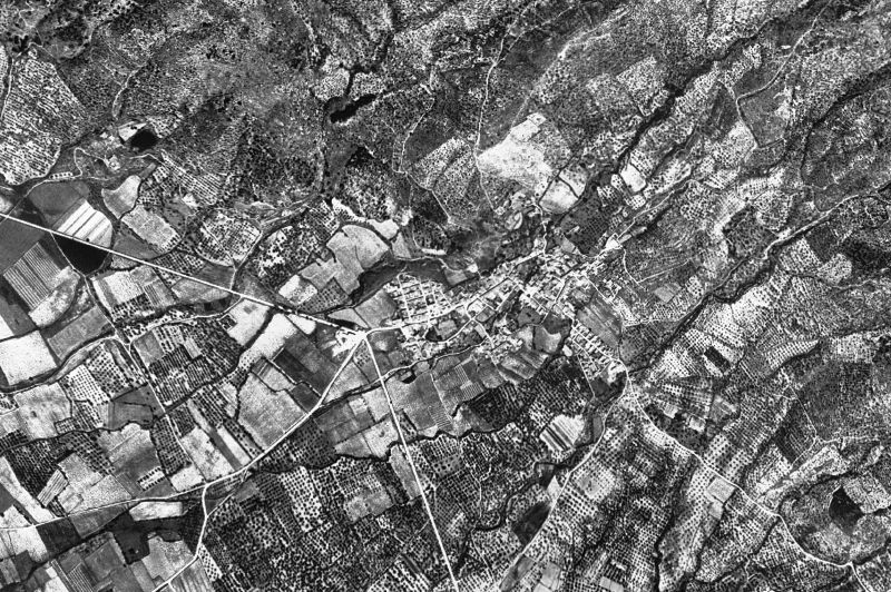 Ortofoto de 1956-1957 del núcleo de Palau-saverdera