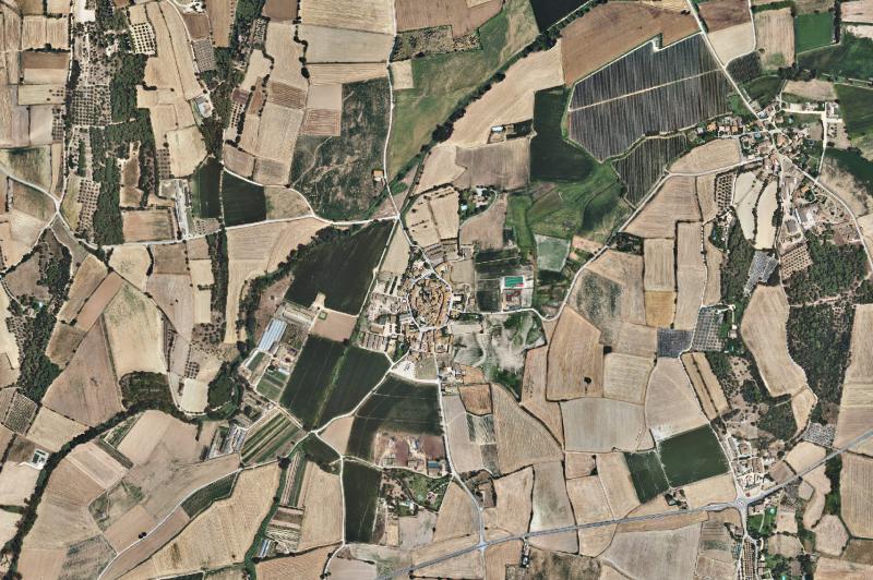 Ortofoto actual del núcleo de Palau-sator