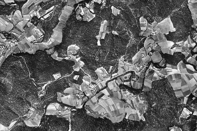 Ortofoto de 1956-1957 del núcleo de Palol de Revardit