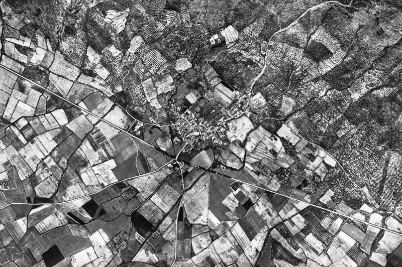 Ortofoto de 1956-1957 del núcleo de Pau