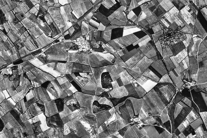 Ortofoto de 1956-1957 del núcleo de Pedret i Marzà