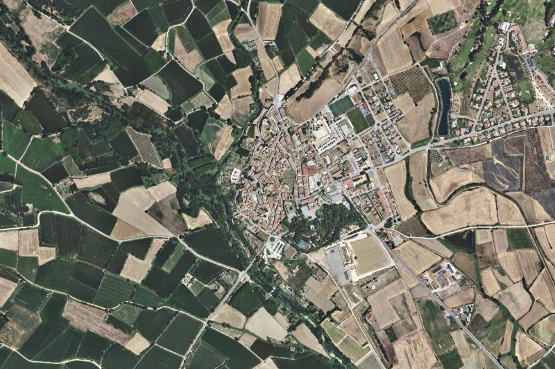 Ortofoto actual del núcleo de Peralada