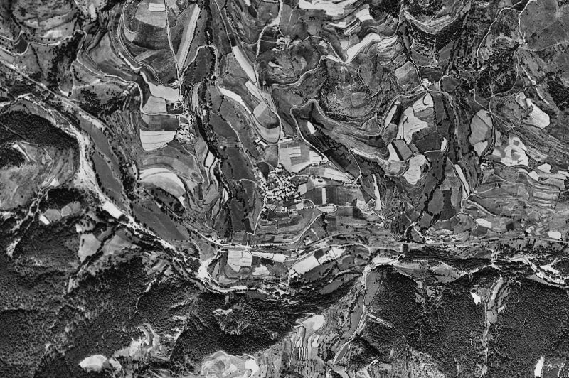 Ortofoto de 1956-1957 del núcleo de Planoles