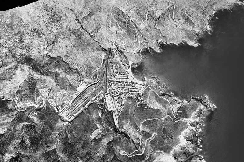 Ortofoto de 1956-1957 del núcleo de Portbou