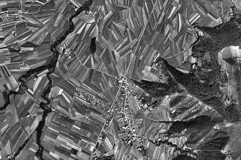 Ortofoto de 1956-1957 del núcleo de Les Preses