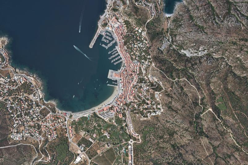 Ortofoto actual del núcleo de El Port de la Selva