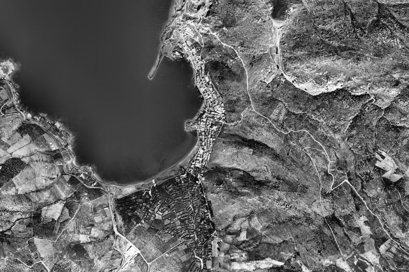 Ortofoto de 1956-1957 del núcleo de El Port de la Selva