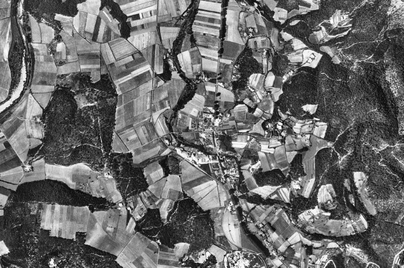 Ortofoto de 1956-1957 del núcleo de Quart