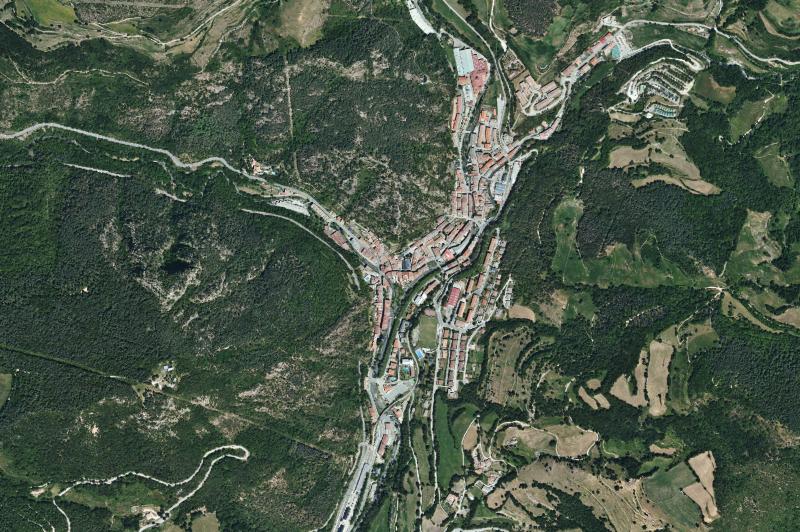 Ortofoto actual del núcleo de Ribes de Freser