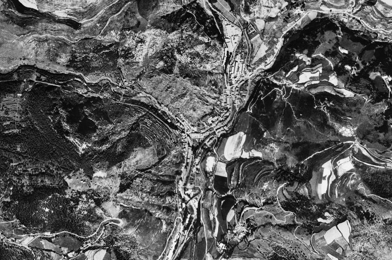 Ortofoto de 1956-1957 del núcleo de Ribes de Freser