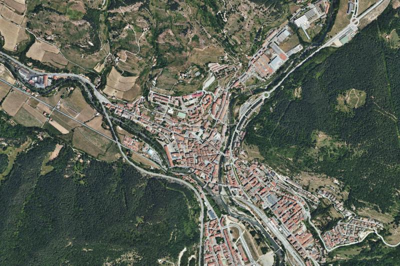 Ortofoto actual del núcleo de Ripoll