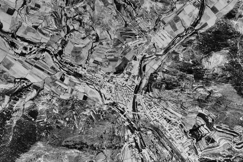 Ortofoto de 1956-1957 del núcleo de Ripoll