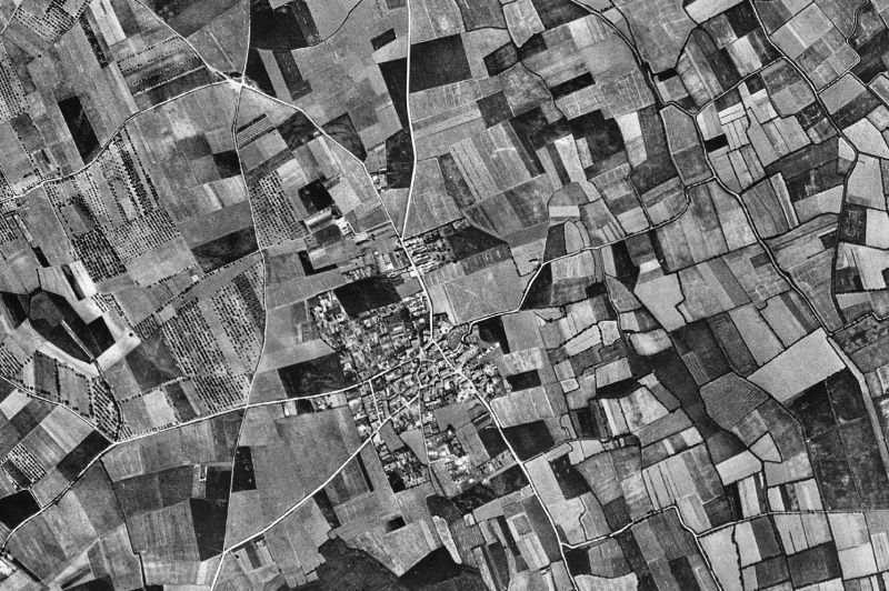 Ortofoto de 1956-1957 del núcleo de Riumors