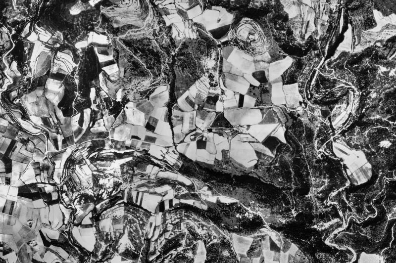 Ortofoto de 1956-1957 del núcleo de Sales de Llierca