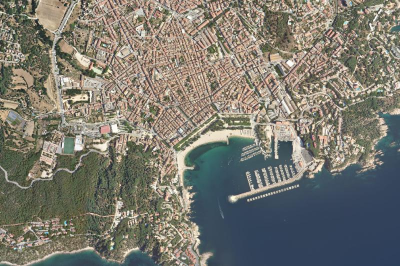 Ortofoto actual del núcleo de Sant Feliu de Guíxols