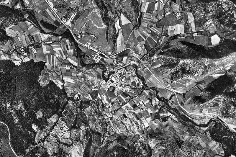 Ortofoto de 1956-1957 del núcleo de Sant Feliu de Pallerols