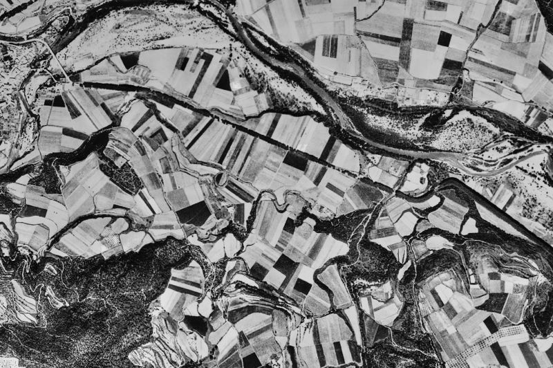 Ortofoto de 1956-1957 del núcleo de Sant Ferriol