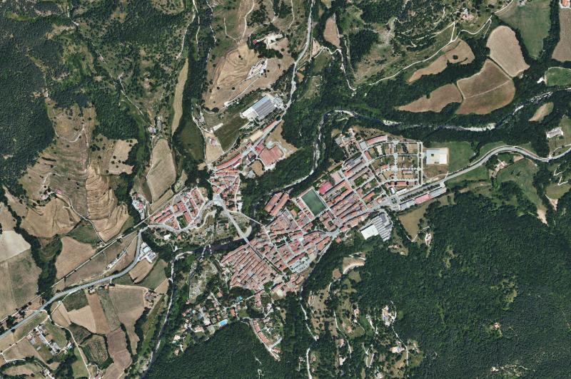 Ortofoto actual del núcleo de Sant Joan de les Abadesses