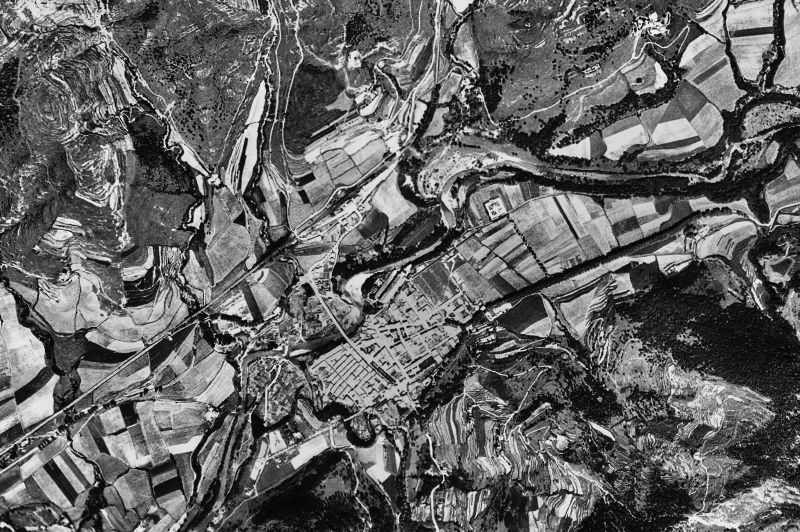 Ortofoto de 1956-1957 del núcleo de Sant Joan de les Abadesses