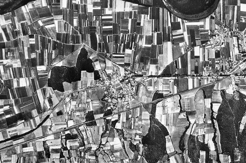Ortofoto de 1956-1957 del núcleo de Sant Joan de Mollet