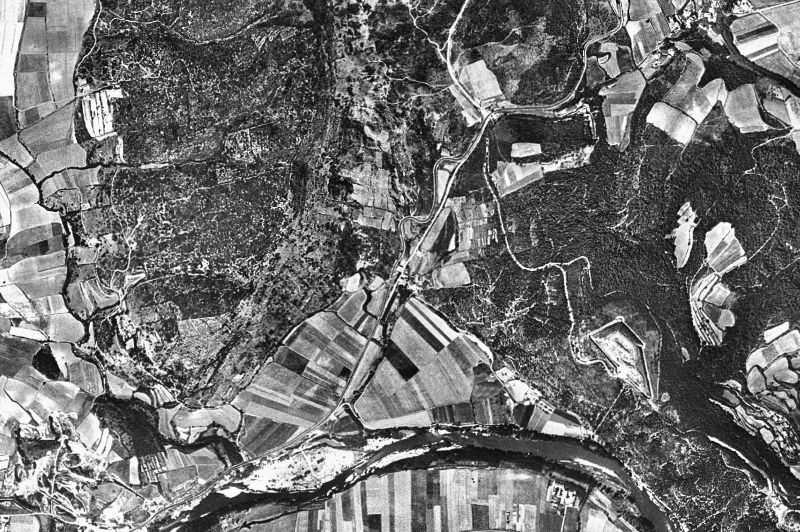 Ortofoto de 1956-1957 del núcleo de Sant Julià de Ramis