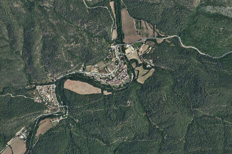 Ortofoto actual del núcleo de Sant Llorenç de la Muga