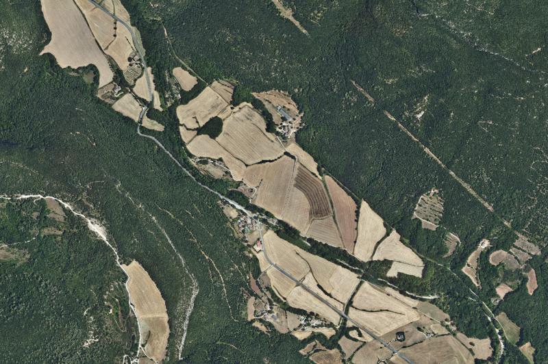 Ortofoto actual del núcleo de Sant Martí de Llémena
