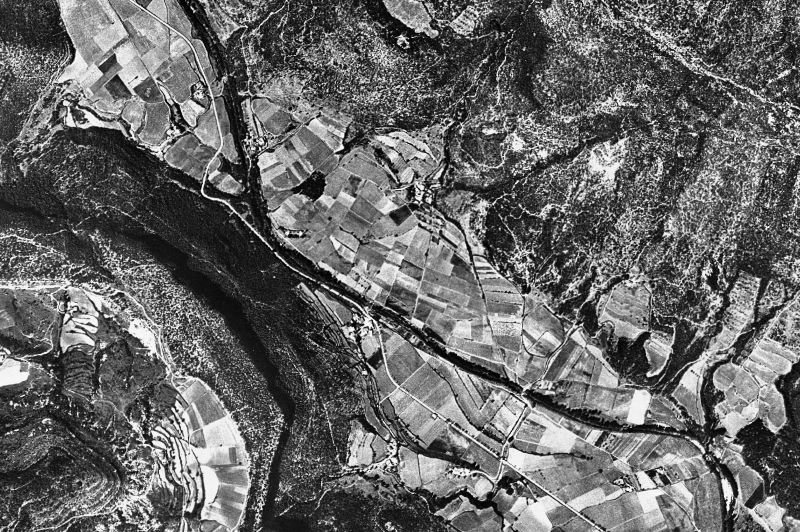 Ortofoto de 1956-1957 del núcleo de Sant Martí de Llémena