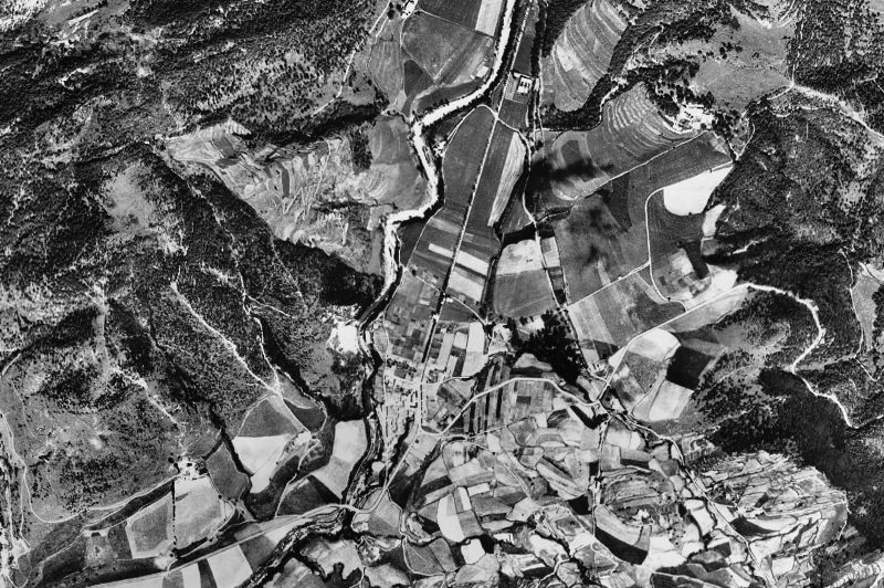 Ortofoto de 1956-1957 del núcleo de Sant Pau de Segúries