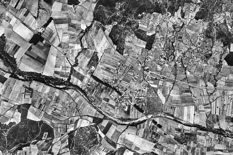 Ortofoto de 1956-1957 del núcleo de Santa Cristina d'Aro