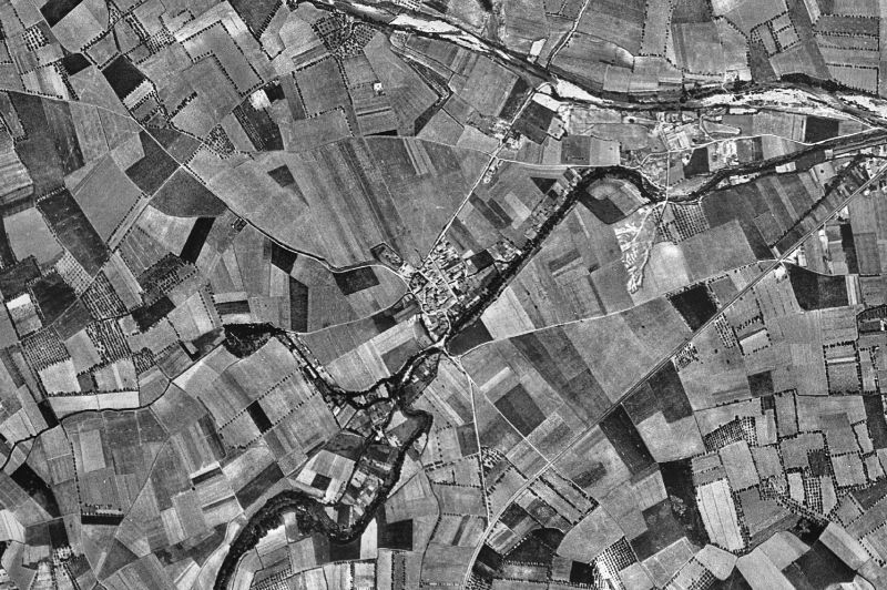 Ortofoto de 1956-1957 del núcleo de Santa Llogaia d'Àlguema