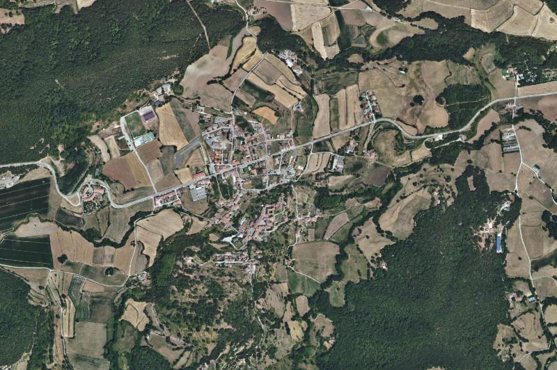 Ortofoto actual del núcleo de Santa Pau