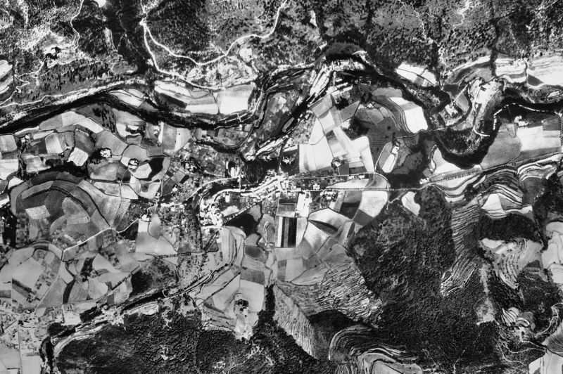 Ortofoto de 1956-1957 del núcleo de Sant Joan les Fonts