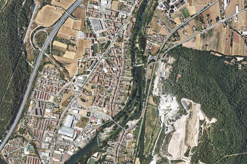 Ortofoto actual del núcleo de Sarrià de Ter