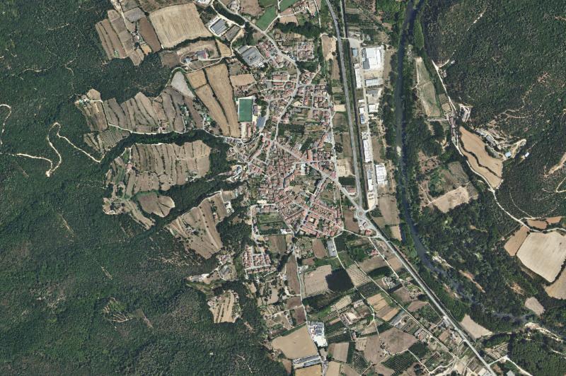 Ortofoto actual del núcleo de La Cellera de Ter