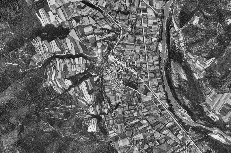 Ortofoto de 1956-1957 del núcleo de La Cellera de Ter