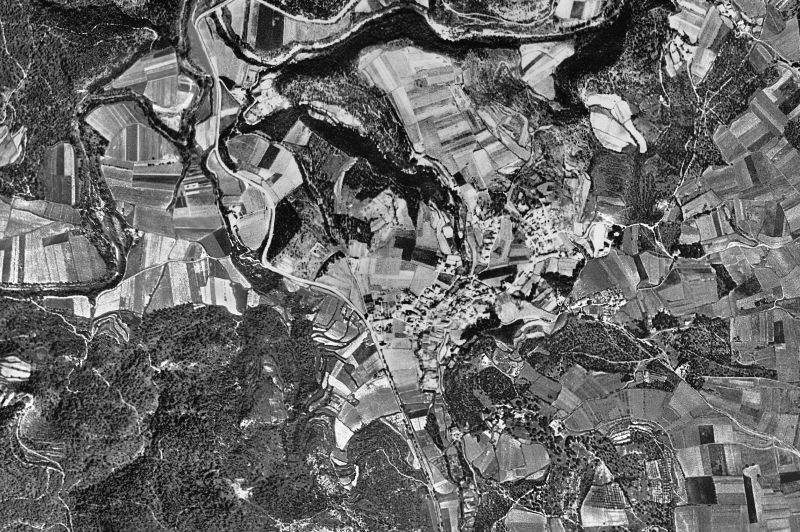 Ortofoto de 1956-1957 del núcleo de Serinyà