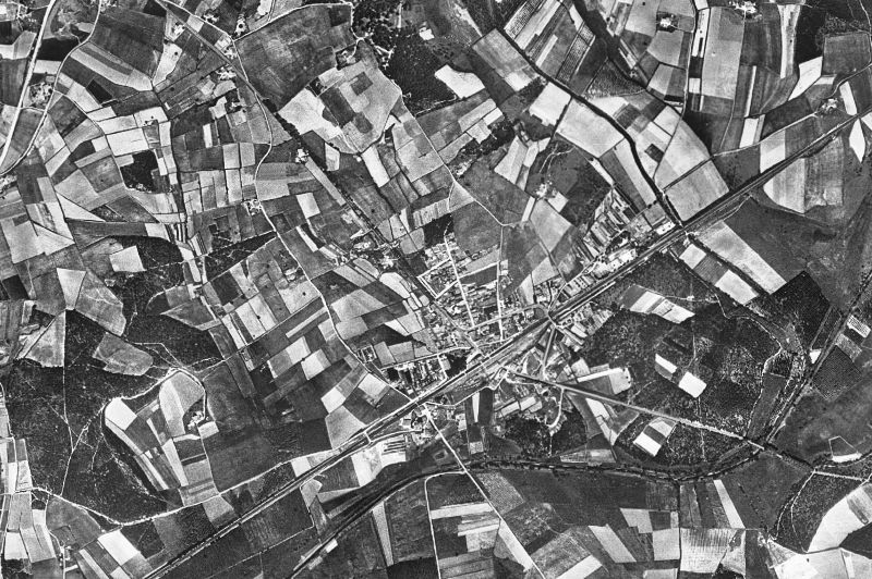 Ortofoto de 1956-1957 del núcleo de Sils