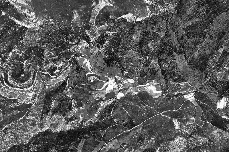 Ortofoto de 1956-1957 del núcleo de Susqueda
