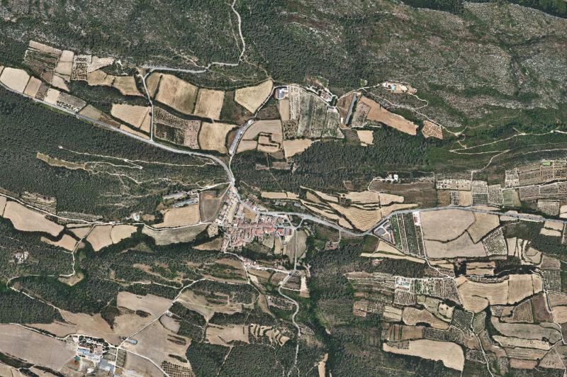 Ortofoto actual del núcleo de Terrades