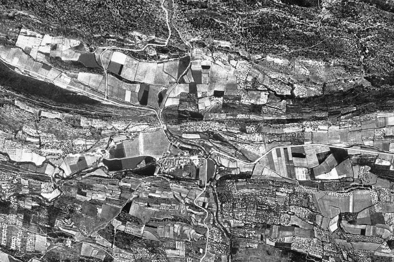 Ortofoto de 1956-1957 del núcleo de Terrades